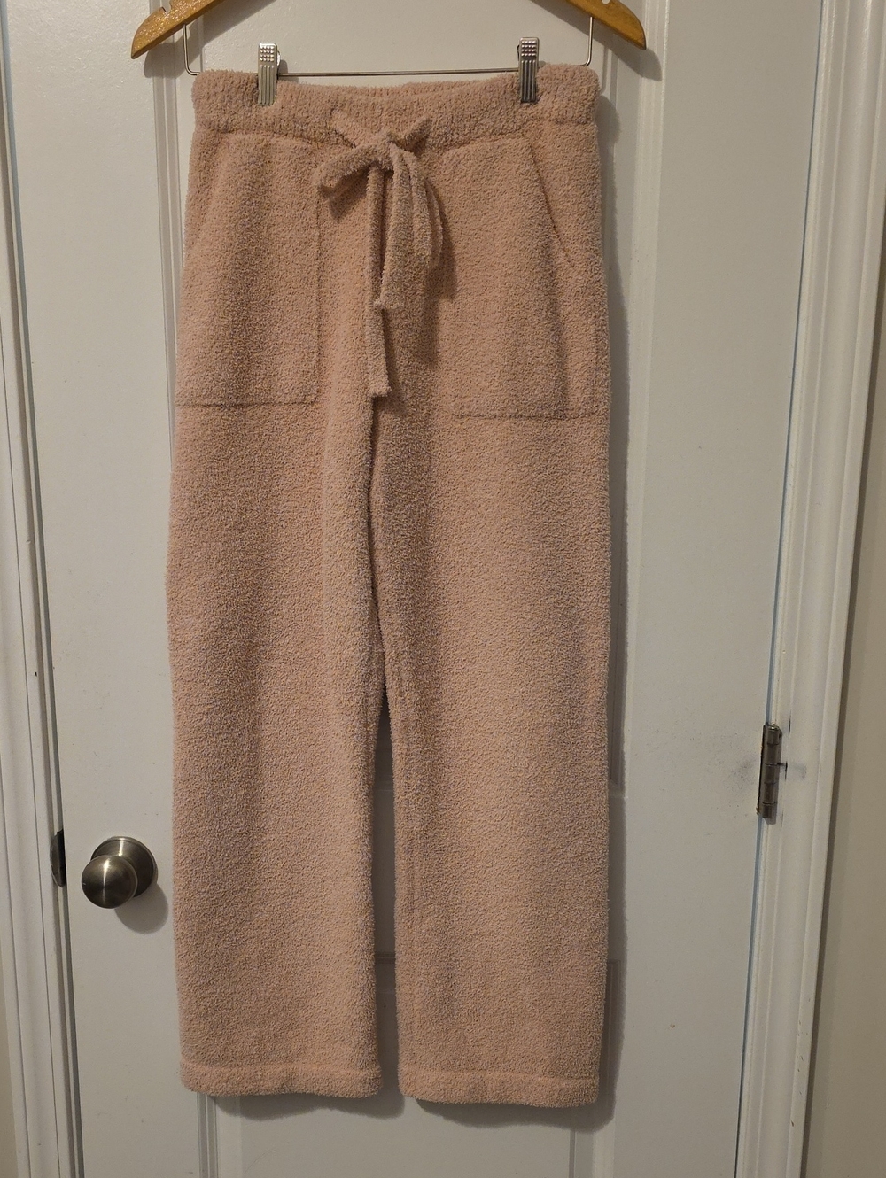 ComfyLuxe Plush Wide Leg Boucle Lounge Pants Tie Waist